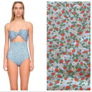 NWOT Sea New York Lilly Liberty Strawberry Tie Bust Swimsuit 1 Piece SZ M